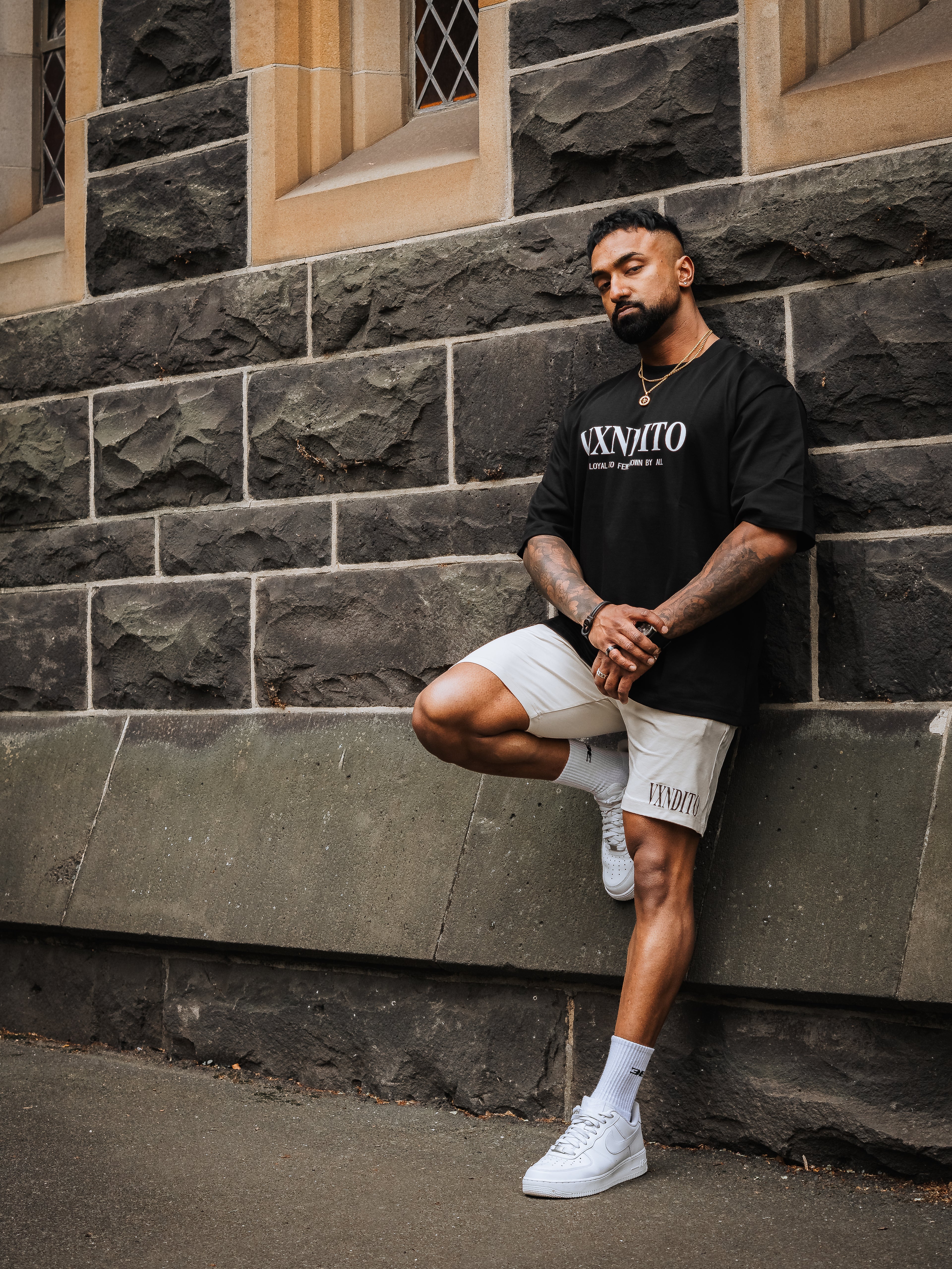 VXNDITO Signature Shorts – Bone